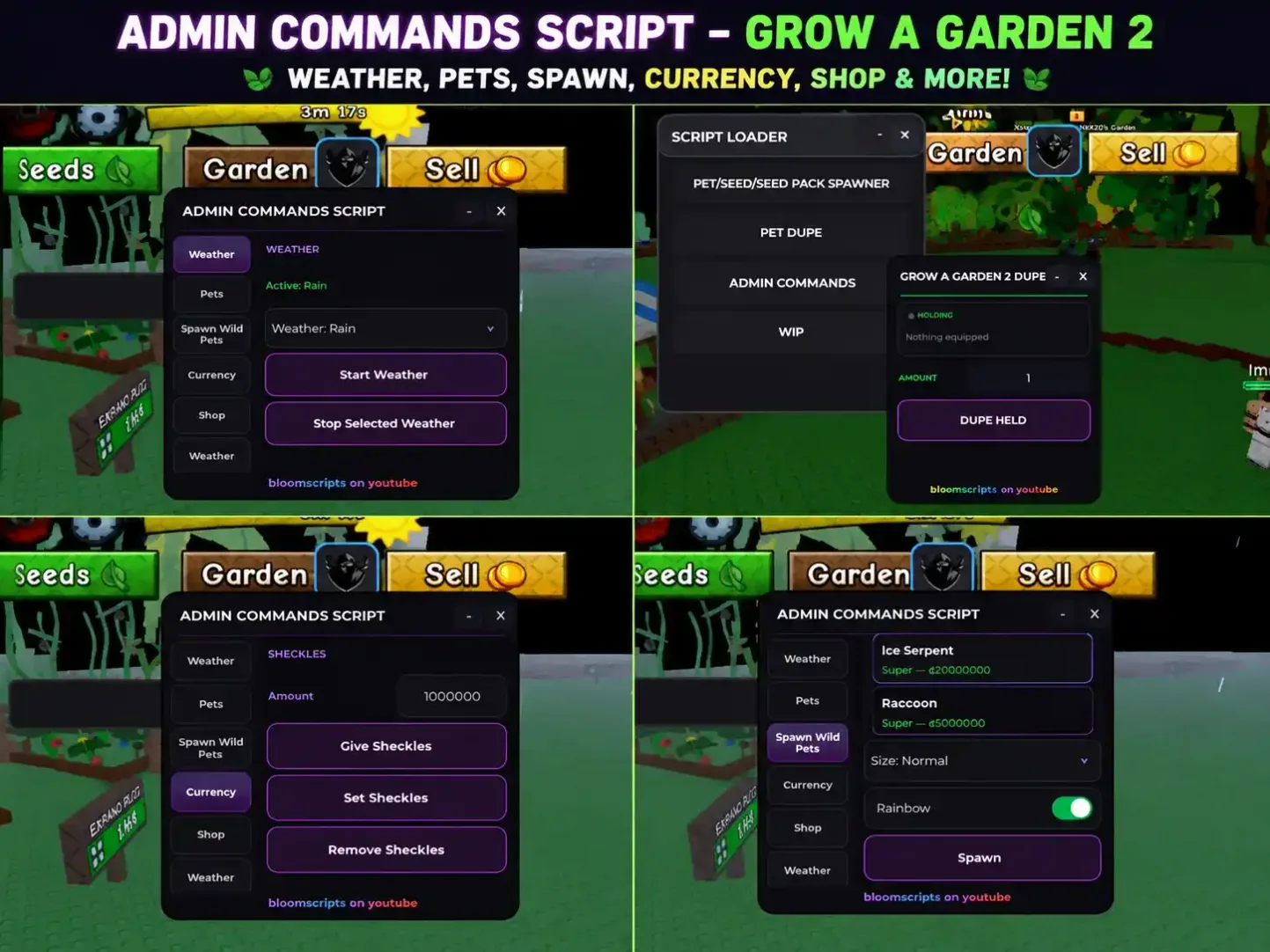 Grow a Garden 2 script — Auto Farm · INF Hub · Give money, Remove money · Keyless